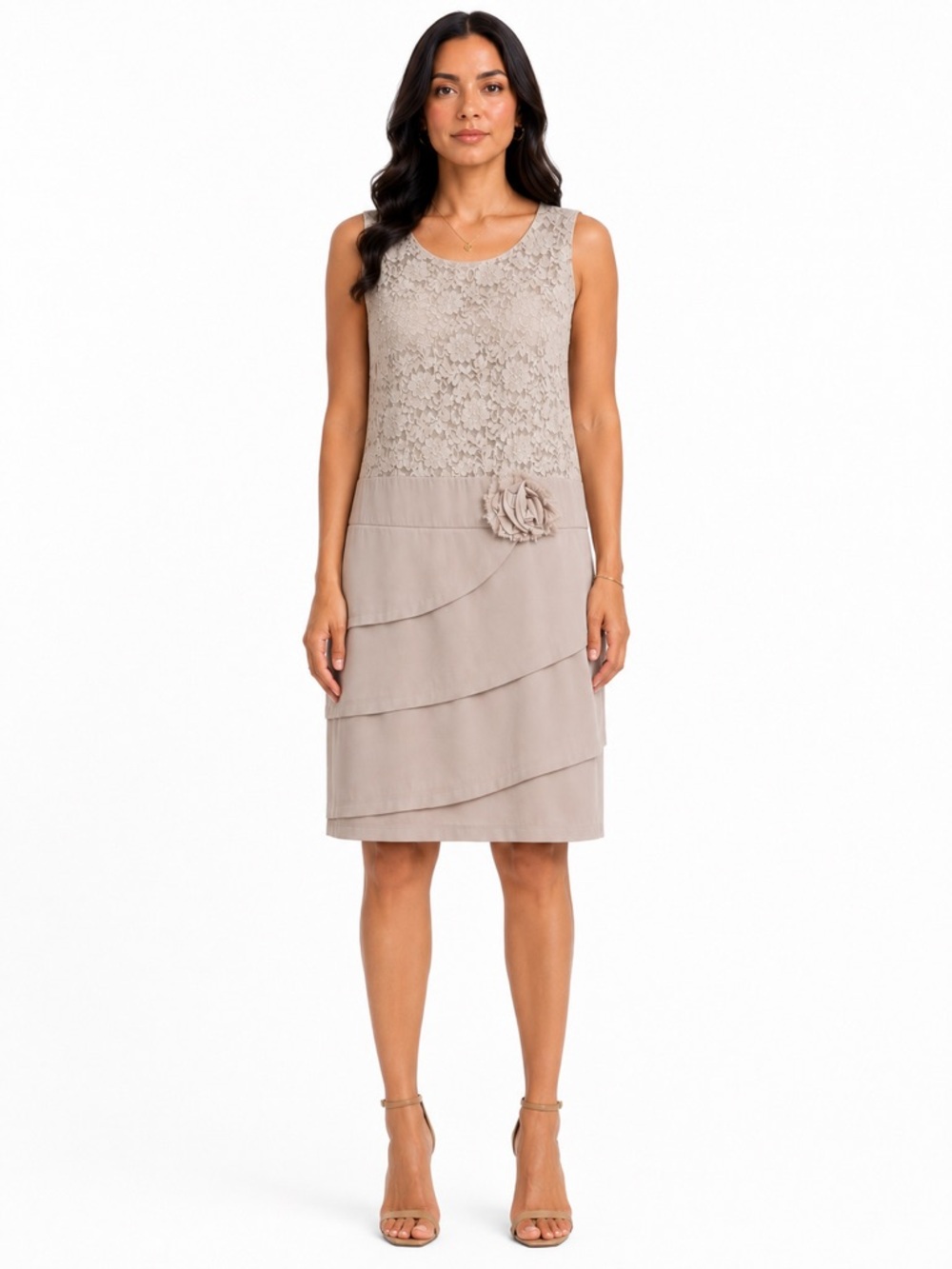 Dressbarn Collection Lace Tiered Cocktail Dress – Women’s 16